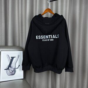 FOG FEAR OF DODESSENTLALS Double-Line Lettering Hooded Zip-Up Long-Sleeve Sweats